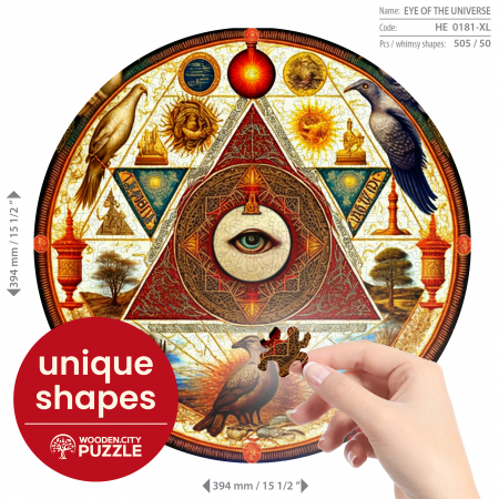 Puzzle 2D, din lemn, Ochiul universului, 500 piese [3]