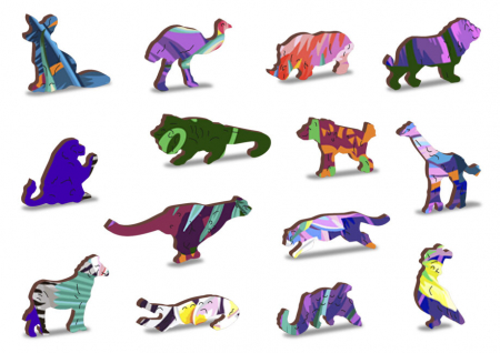 Puzzle 2D, din lemn, Jungla, 300 piese [5]