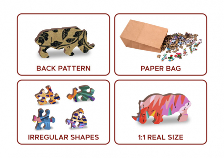 Puzzle 2D, din lemn, Jungla, 300 piese [2]