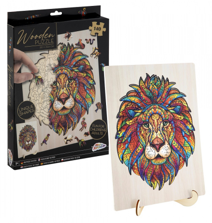 Puzzle 2D, din lemn, Leu, 145 piese [5]
