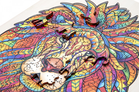 Puzzle 2D, din lemn, Leu, 145 piese [3]