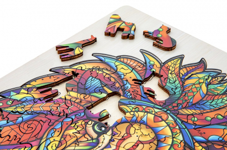 Puzzle 2D, din lemn, Leu, 145 piese [4]