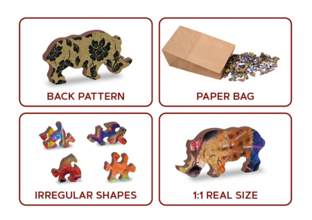 Puzzle 2D, din lemn, Leu mistic, 250 piese [5]