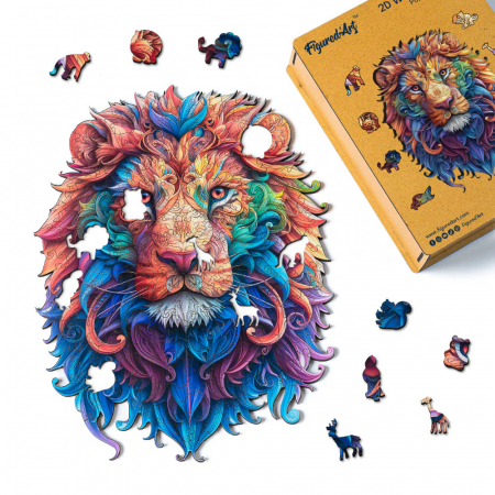 Puzzle 2D, din lemn, Leu regal, 200 piese [1]