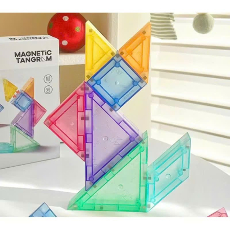 Puzzle 3D, din plastic, magnetic, Tangram, 7 piese [1]
