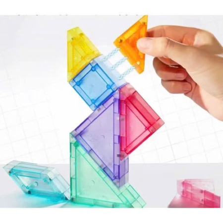 Puzzle 3D, din plastic, magnetic, Tangram, 7 piese [3]