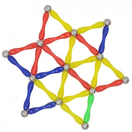 Puzzle 2&3D - Joc de constructie magnetic, 37 piese
