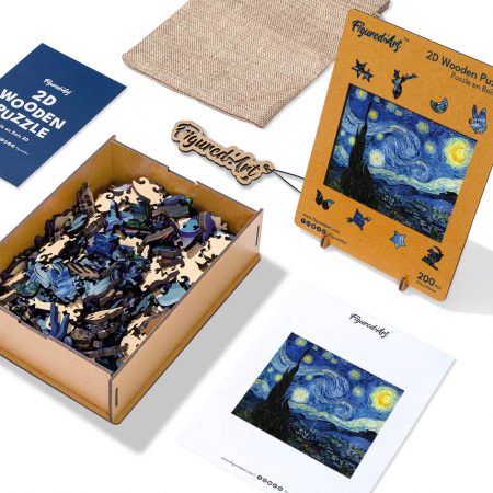 Puzzle 2D, din lemn, Noapte instelata, 200 piese [4]