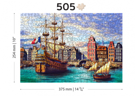 Puzzle 2D, din lemn, Nave in port, 505 piese [4]