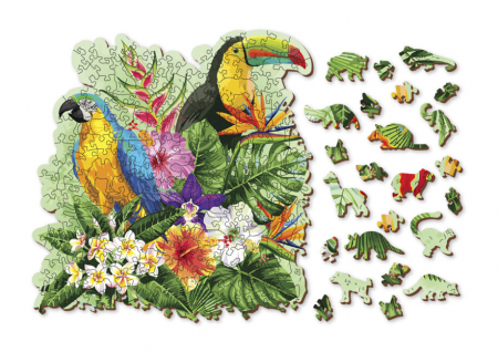 Puzzle 2D, din lemn, Pasari tropicale, 300 piese [7]