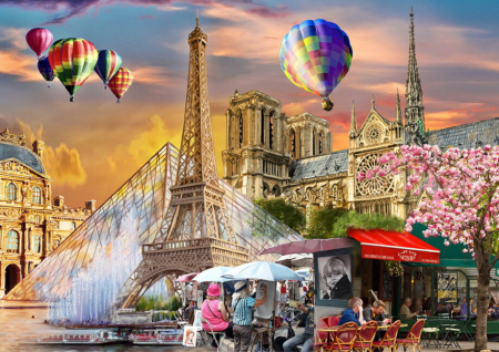 Puzzle 2D, din lemn, Primavara in Paris, 1010 piese [1]