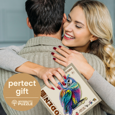 Puzzle 2D, din lemn, Bufnita, 150 piese [7]