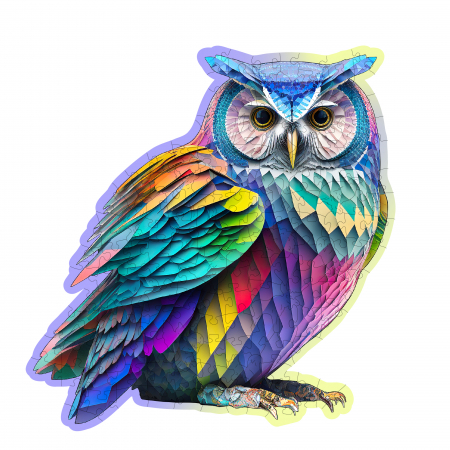 Puzzle 2D, din lemn, Bufnita, 150 piese [0]