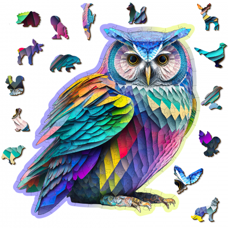 Puzzle 2D, din lemn, Bufnita, 150 piese [1]