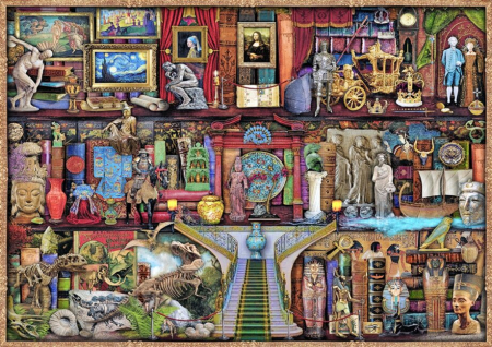 Puzzle 2D, din lemn, Rafturi de muzeu, 1010 piese [1]