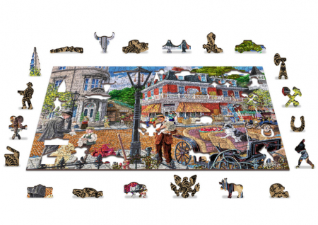 Puzzle 2D, din lemn, Strada centrala, 505 piese [7]