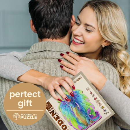Puzzle 2D, din lemn, Dragon magnific, 150 piese [3]