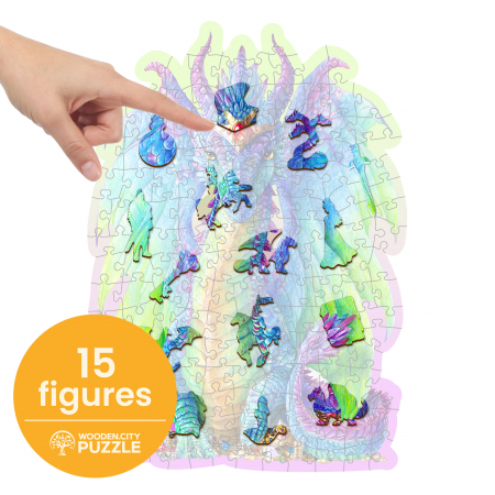 Puzzle 2D, din lemn, Dragon magnific, 150 piese [2]