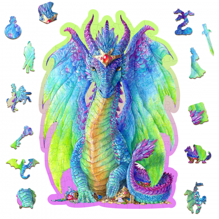 Puzzle 2D, din lemn, Dragon magnific, 150 piese [1]
