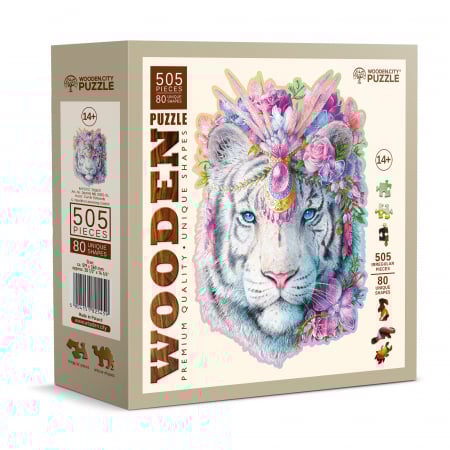 Puzzle 2D, din lemn, Tigru mistic, 505 piese [9]