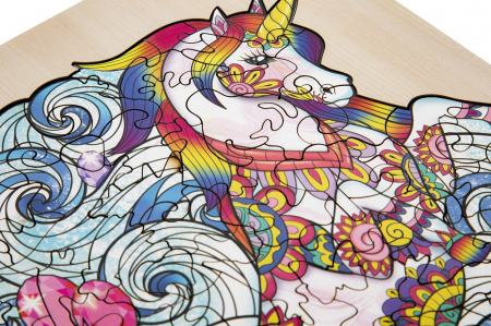 Puzzle 2D, din lemn, Unicorn, 129 piese AVAN [2]