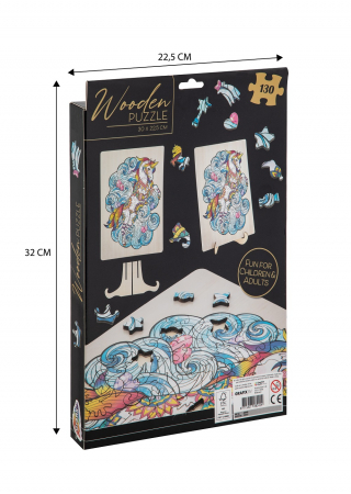 Puzzle 2D, din lemn, Unicorn, 129 piese AVAN [8]