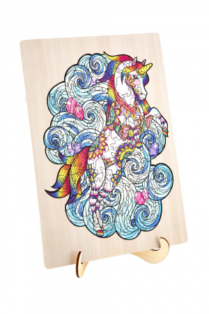 Puzzle 2D, din lemn, Unicorn, 129 piese AVAN [0]