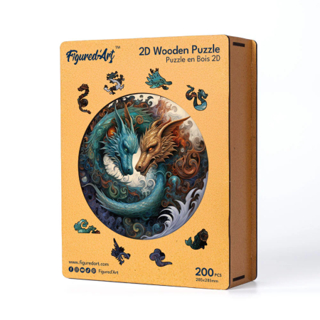 Puzzle 2D, din lemn, Dragonii energiei, 200 piese [6]