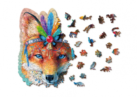 Puzzle 2D, din lemn, Vulpe mistica, 150 piese [6]