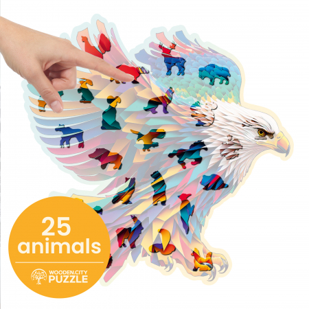 Puzzle 2D, din lemn, Vultur, 250 piese [3]