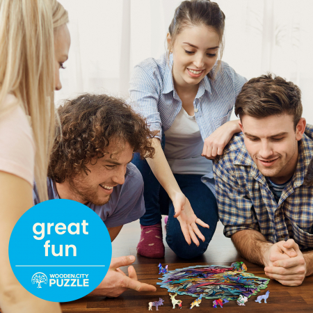 Puzzle 2D, din lemn, Leu modern, 250 piese [6]