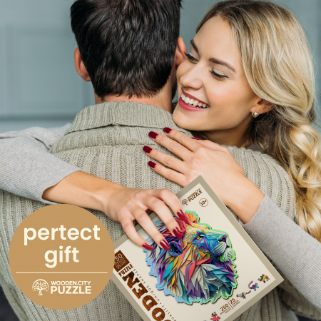 Puzzle 2D, din lemn, Leu modern, 250 piese [5]