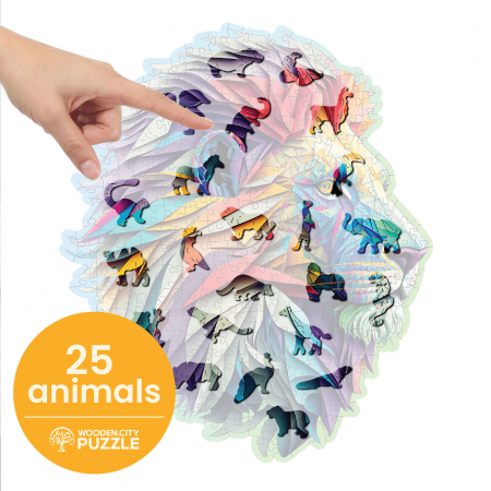 Puzzle 2D, din lemn, Leu modern, 250 piese [3]