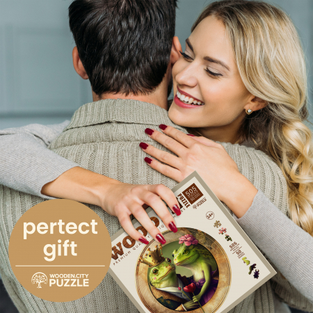 Puzzle 2D, din lemn, Dragostea broscutelor, 500 piese [7]