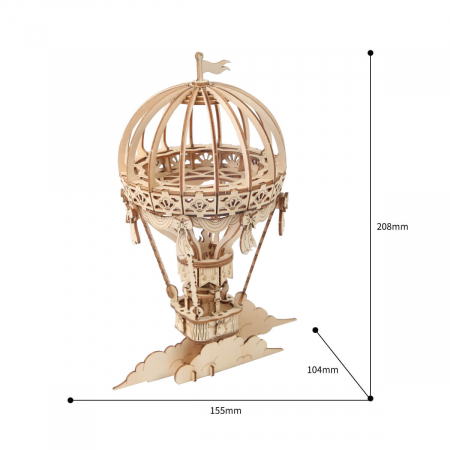 Puzzle 3D Balon, Lemn, 140 piese [3]