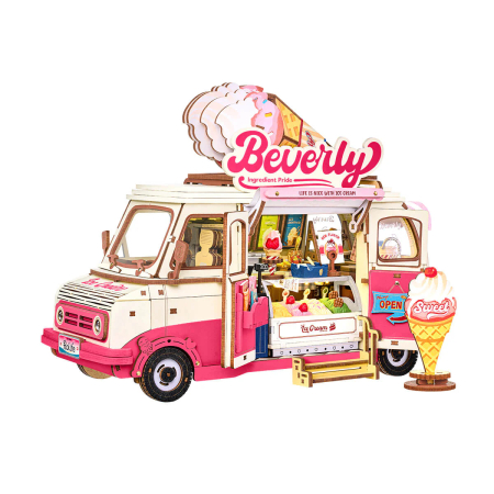 Puzzle 2&3D - Puzzle 3D, Rulota de inghetata a lui Beverly, 290 piese