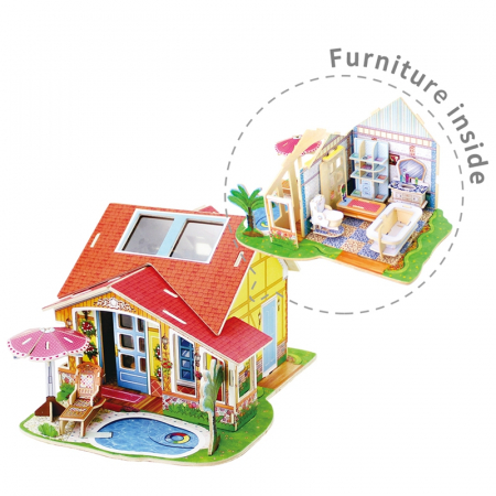 Puzzle 3D, Casuta DIY, Baie, 81 de piese [3]