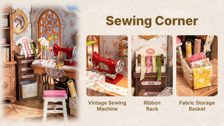 Puzzle 3D, Casuta DIY, Atelierul de croitorie al Elsei, 266 piese [10]