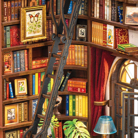 Book Nook, Casuta DIY, Colt linistit de biblioteca, 196 piese [6]