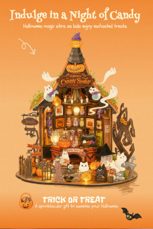 Puzzle 3D, Casuta DIY, Casuta de bomboane bantuita, 364 piese [12]