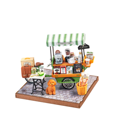 Casute DIY - Puzzle 3D, Caruciorul cu cafea aromata, 162 piese
