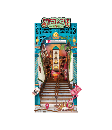 Casute DIY - Book Nook, Cotor de carte DIY, Vedere din strada, 196 piese