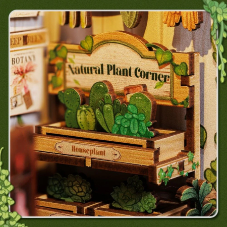 Book nook, Cotor de carte DIY, Libraria Viata Verde, 196 piese [3]