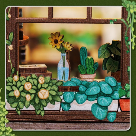 Book nook, Cotor de carte DIY, Libraria Viata Verde, 196 piese [5]