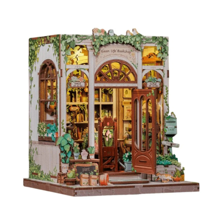 Casute DIY - Book nook, Cotor de carte DIY, Libraria Viata Verde, 196 piese