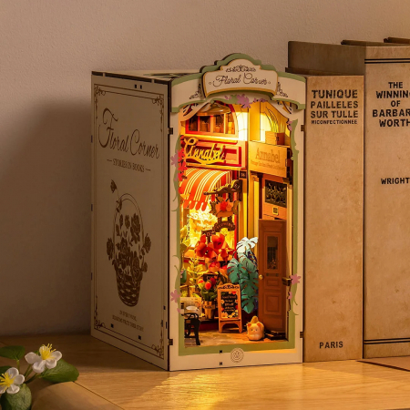 Book Nook, Cotor de carte DIY, Colt cu flori, 164 piese [4]