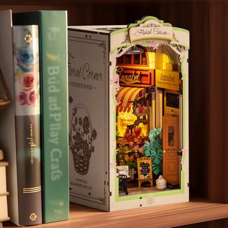 Book Nook, Cotor de carte DIY, Colt cu flori, 164 piese [5]