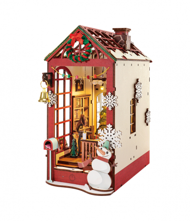 Casute DIY - Book Nook, Cotor de carte DIY, Scena de Iarna, 206 piese