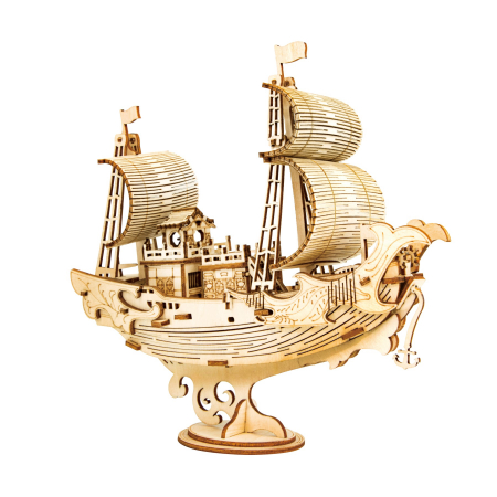 Puzzle 3D - Puzzle 3D Japanese Diplomatic Ship, Lemn, 91 piese