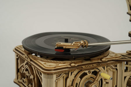 Puzzle 3D, cutiuta muzicala, Gramofon clasic cu manivela [5]